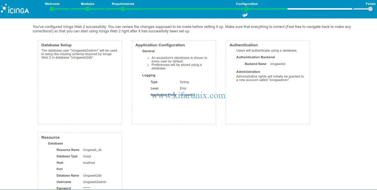 icinga install summary