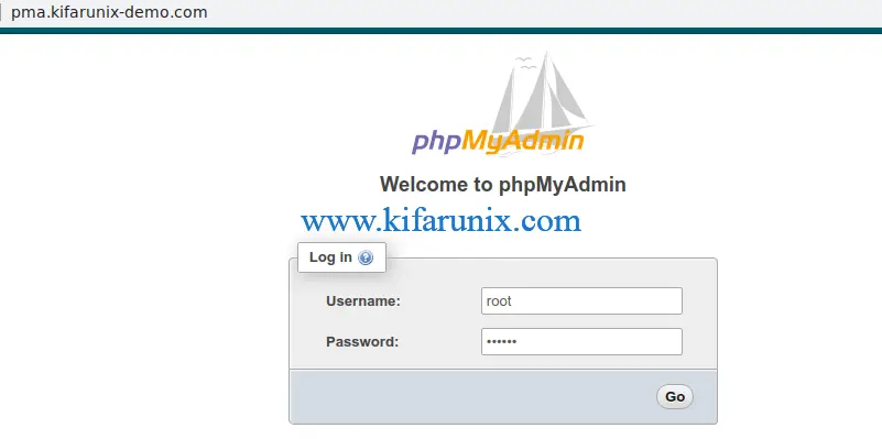 phpmyadmin login