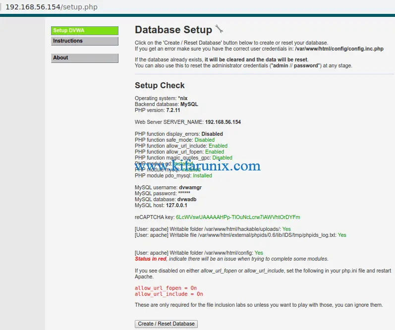 setup DVWA on CentOS 8