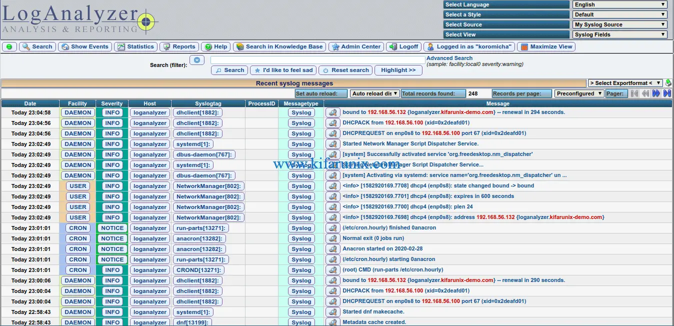 LogAnalyzer Dashboard