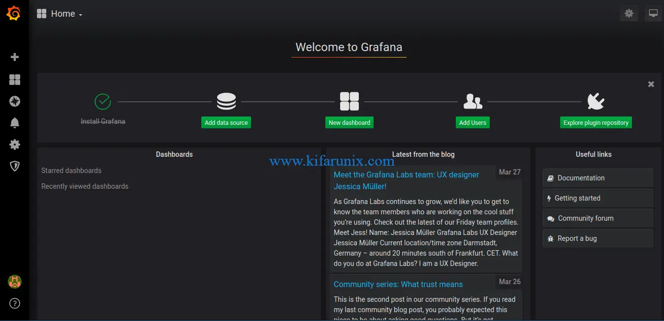 grafana interface