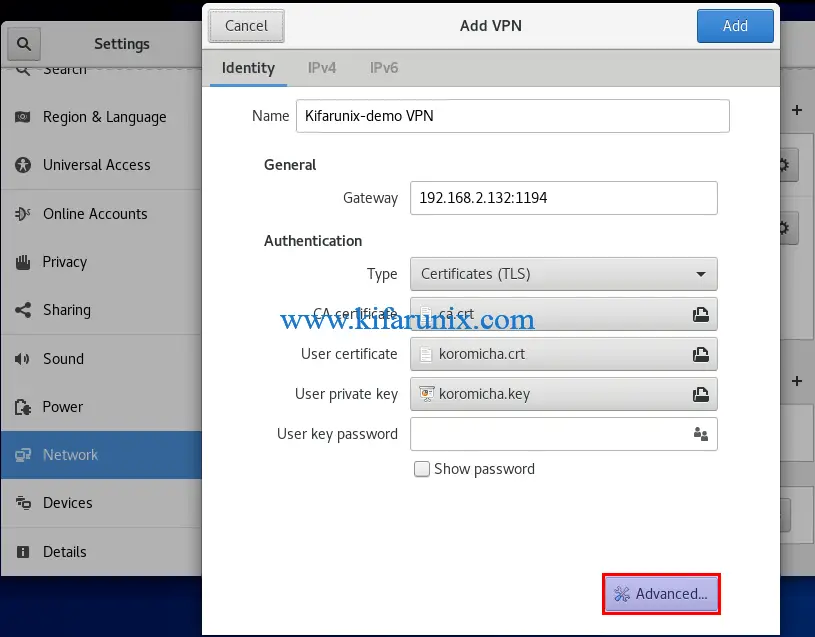 Connect to OpenVPN using Network Manager on CentOS 8/Ubuntu 18.04