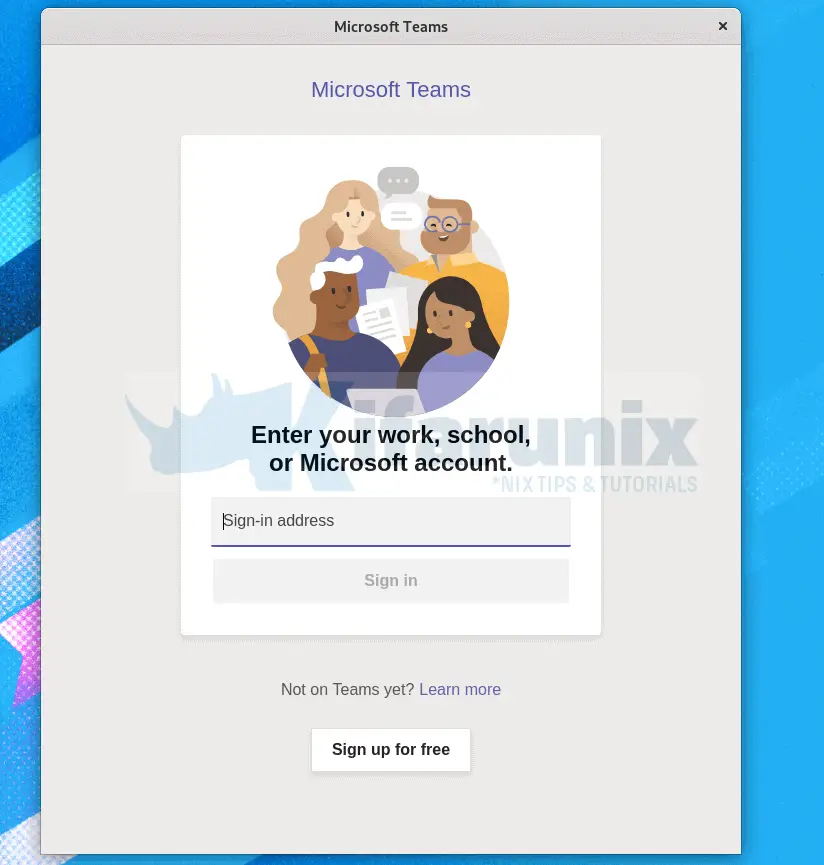 ms teams login fedora 32