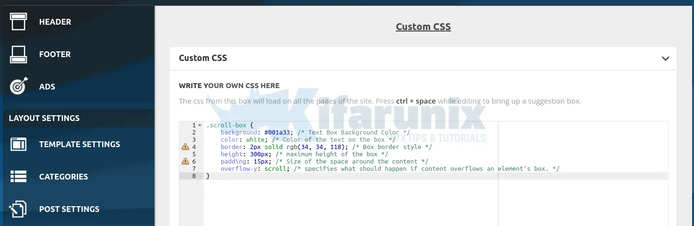 custom css code