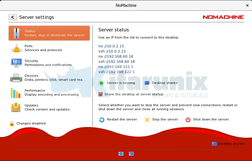 nomachine server status