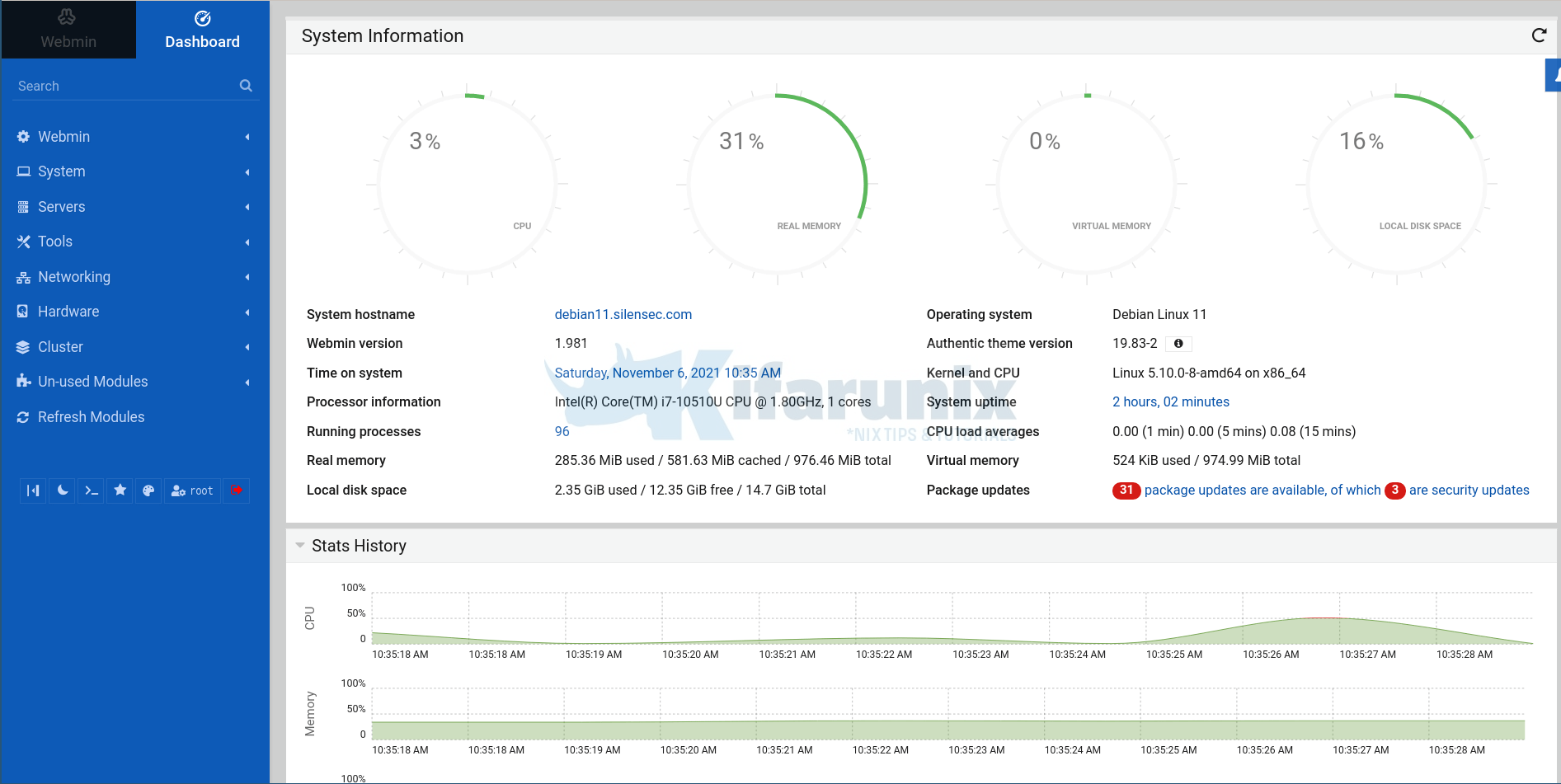 webmin web interface