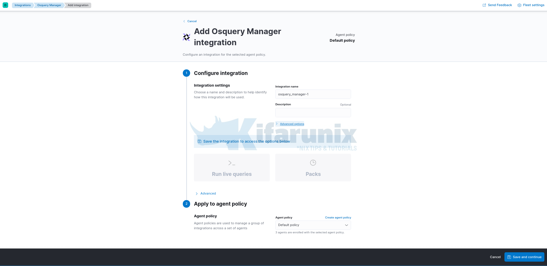 configure osquery manager integration