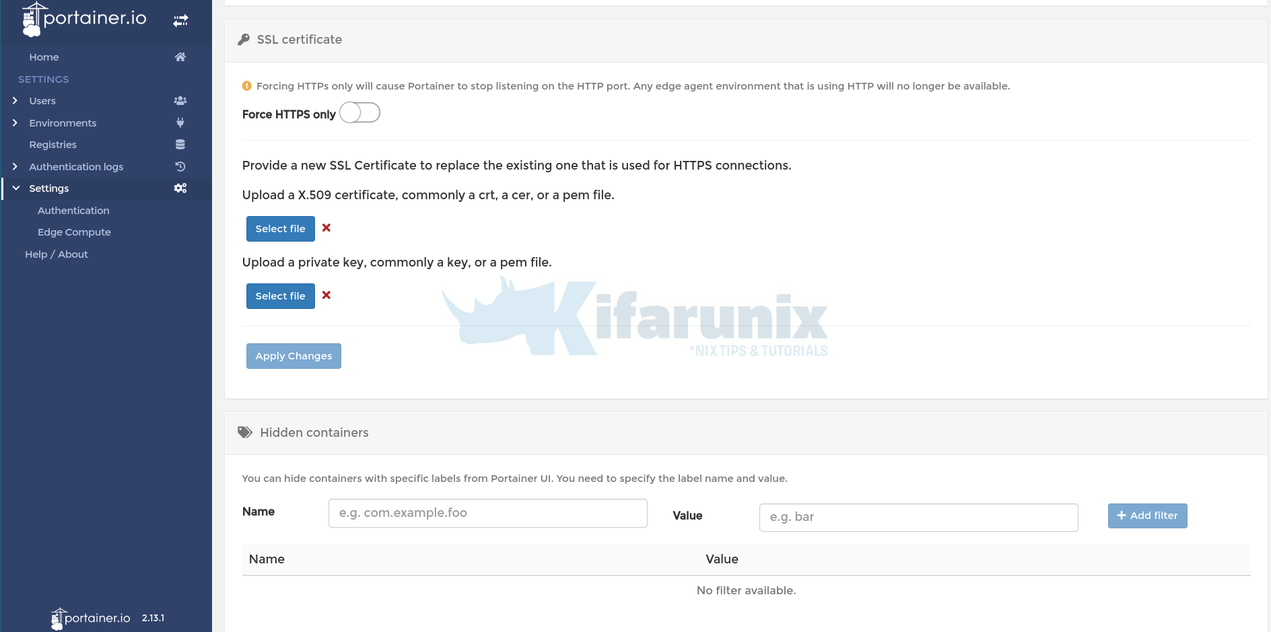 Setup Portainer with SSL Certificates