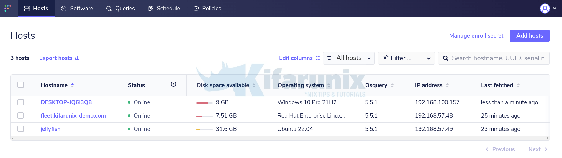 enroll windows host fleet osquery