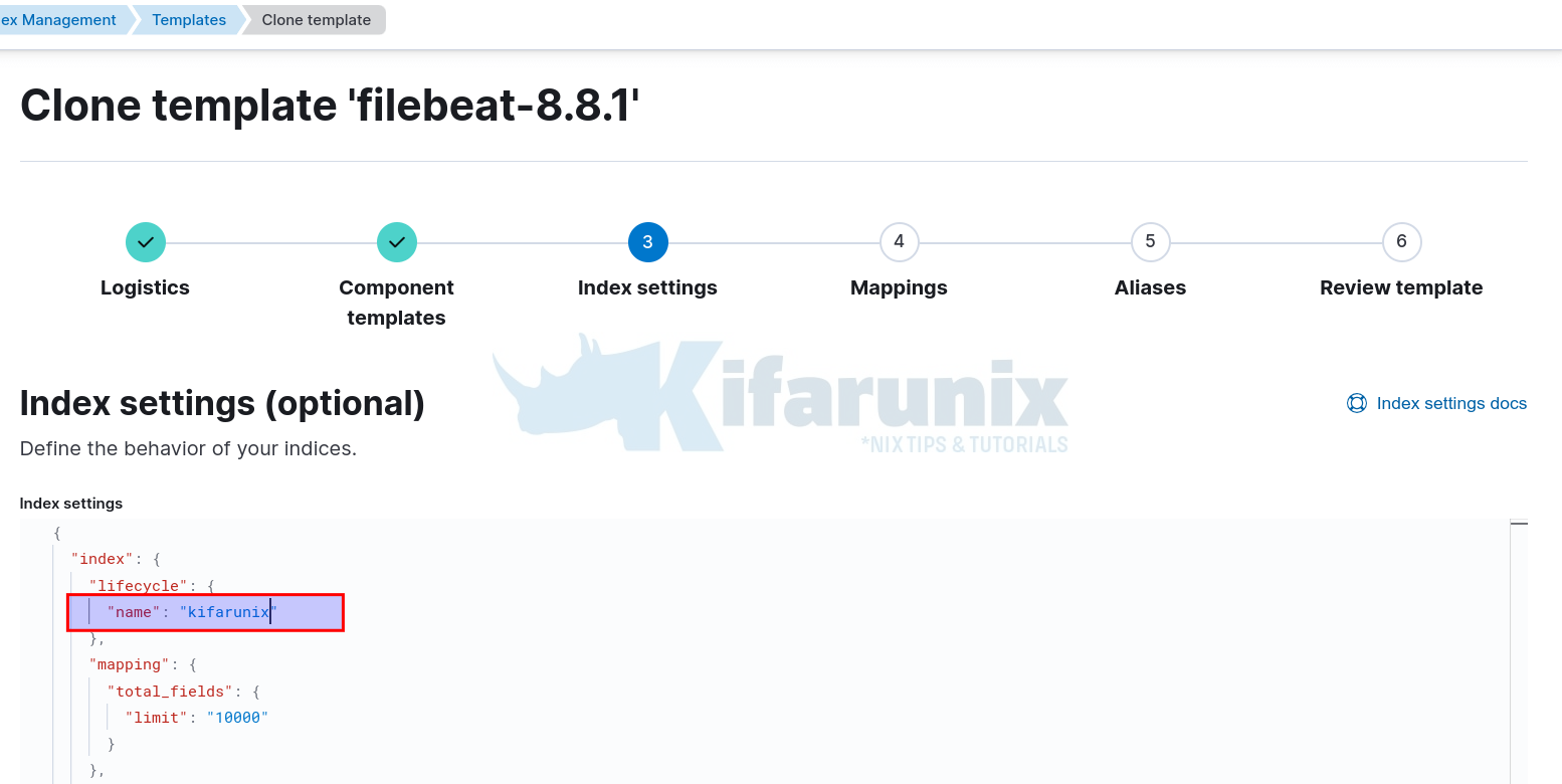 index settings ilm policy