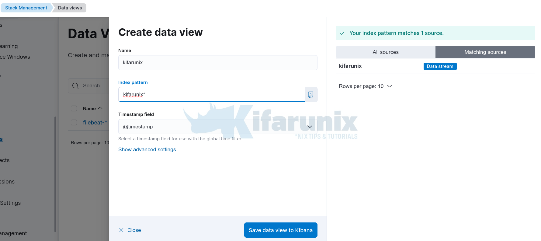 kibana data views