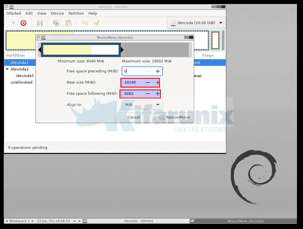 shrink disk size