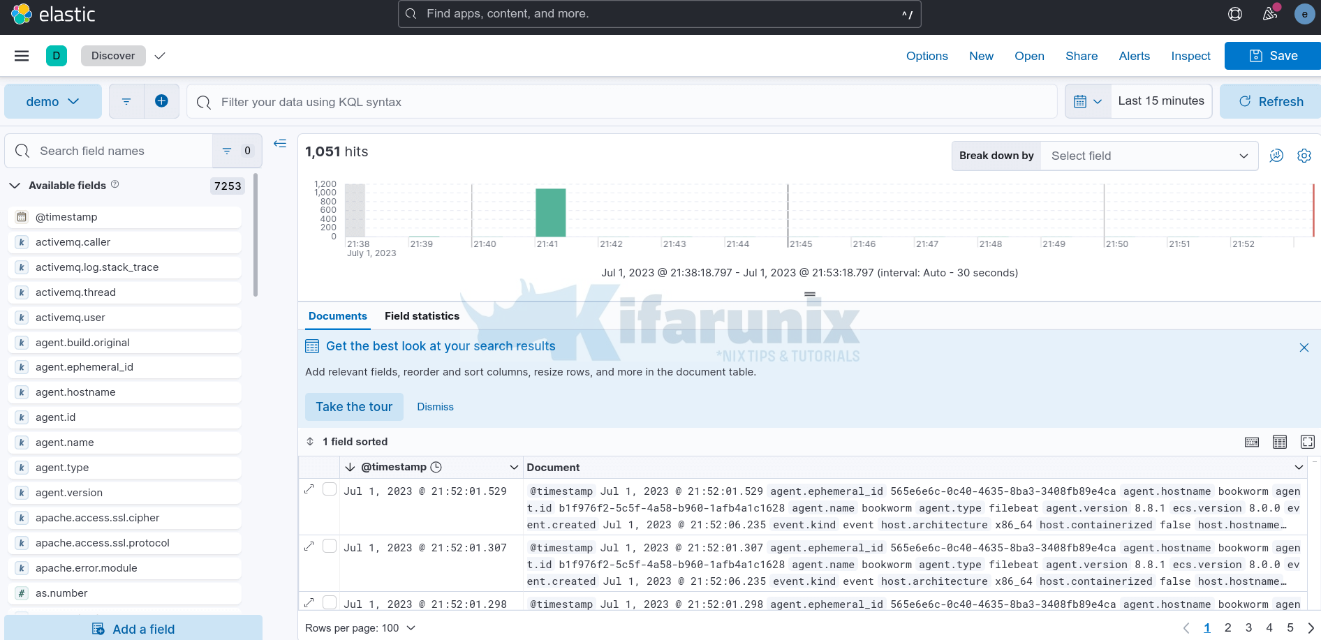 custom index data view discover