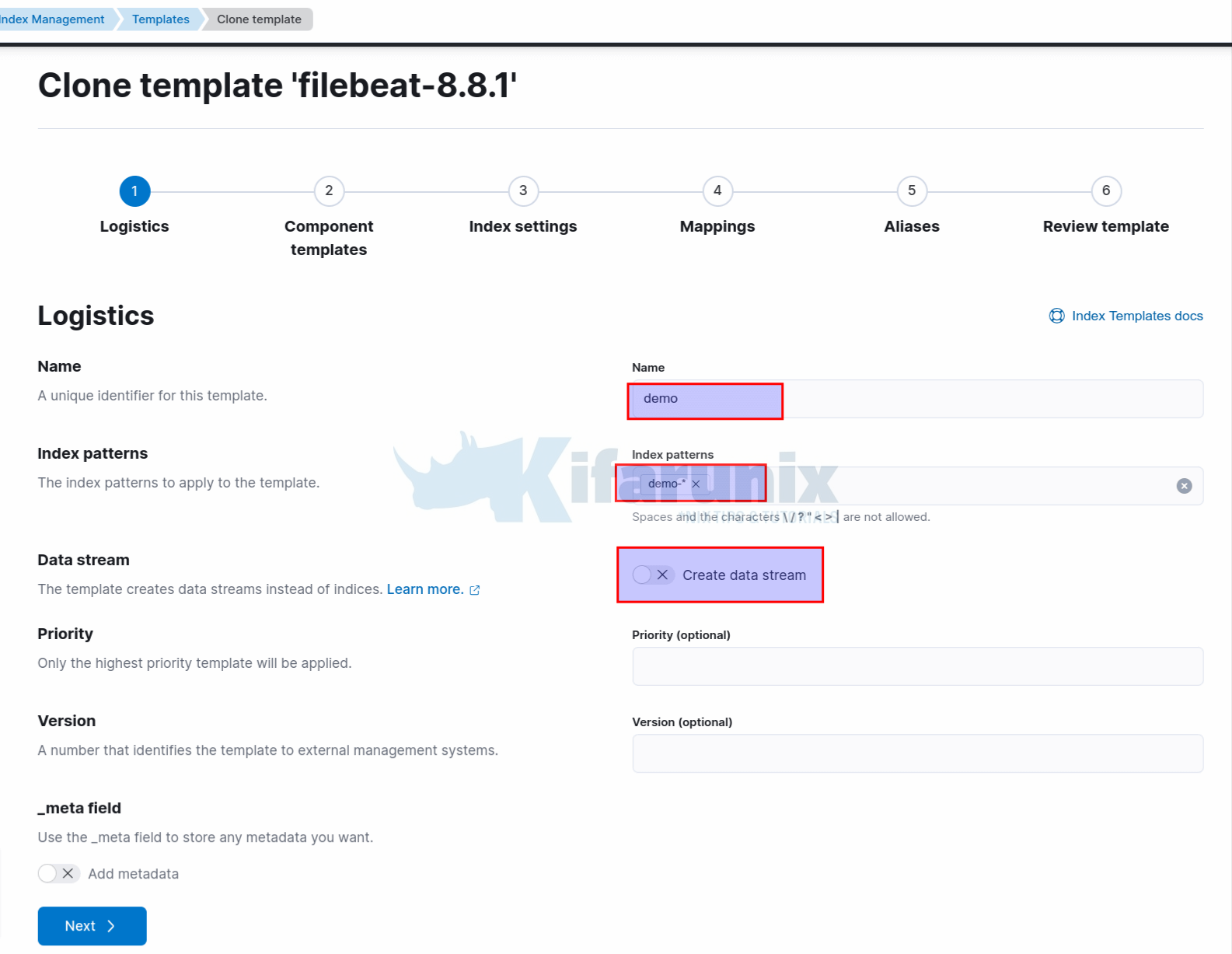 demo index template