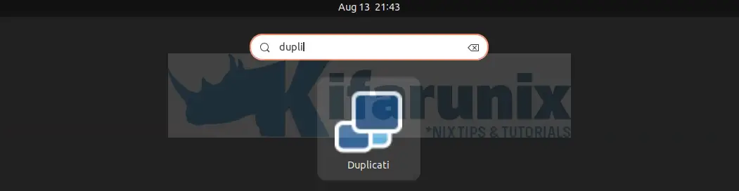 launch duplicati