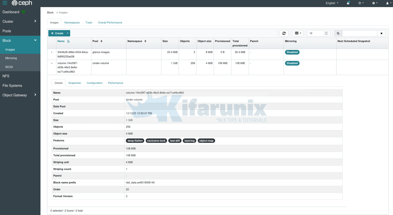 openstack images n volumes on ceph