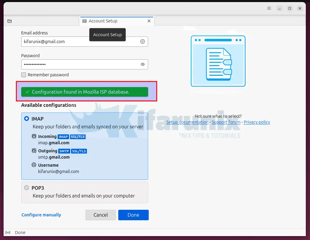 thunderbird mozilla ISP database