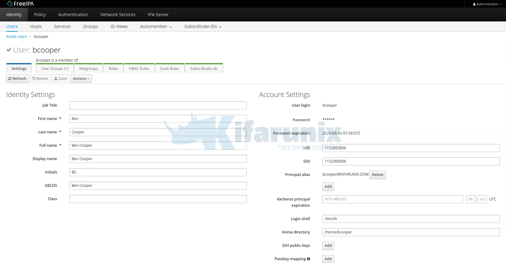 edit freeipa user attributes