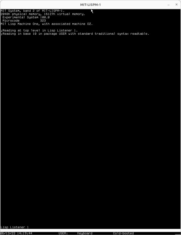 usim CADR emulator with LM-3 System 100