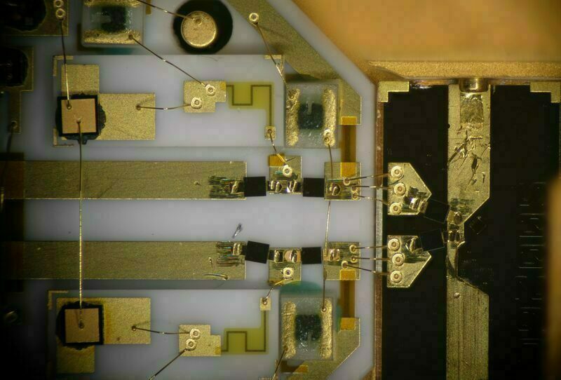 RF circuit under microscope