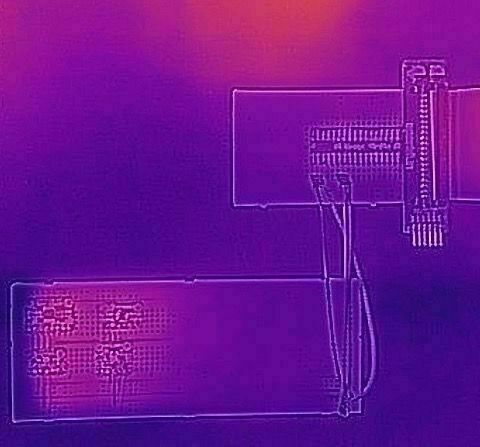 Thermal image: two breadboards