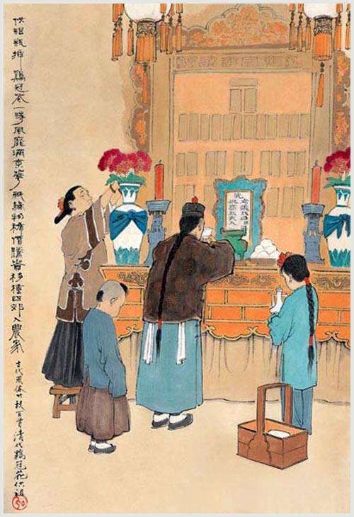 100幅民俗图画配100首诗词