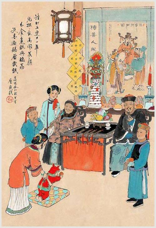 100幅民俗图画配100首诗词