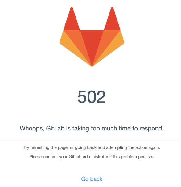 人性化定制修改GItlab的502错误Whoops, GitLab is taking too much time to respond