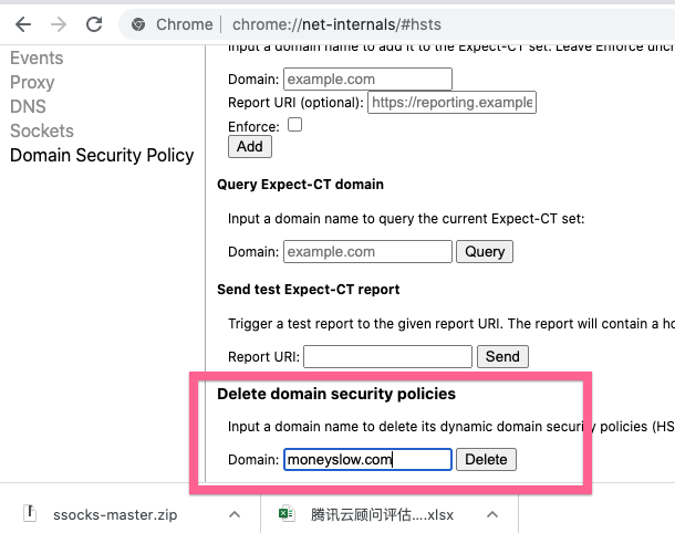 Chrome浏览器关闭hsts禁止http自动跳转到https