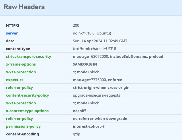 nginx安全配置add_header最佳实践（securityheaders测试A+）