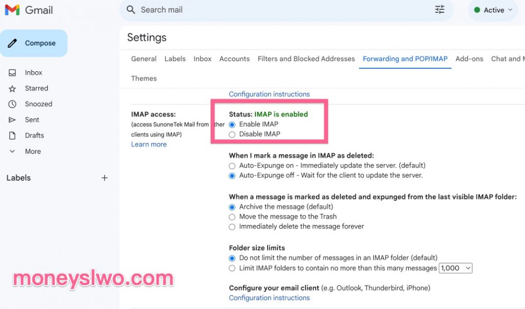 Mailwizz添加bounce server报错：GMail IMAP NO [AUTHENTICATIONFAILED] Invalid credentials (Failure)